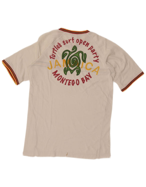 Asics Hombre Montego Bay Graphic Camiseta Top Medium Off White Algodón A Rayas