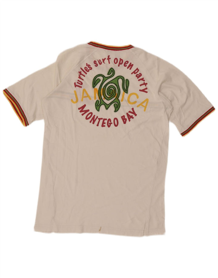 Asics Hombre Montego Bay Graphic Camiseta Top Medium Off White Algodón A Rayas