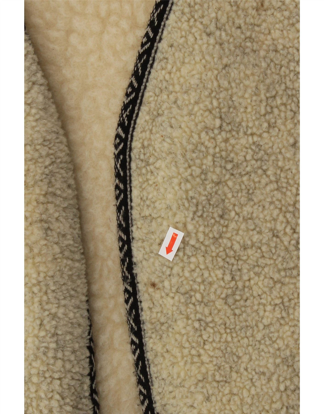 VINTAGE Hombres Sherpa Gilet IT 52/54 XL Beige Lana Nueva