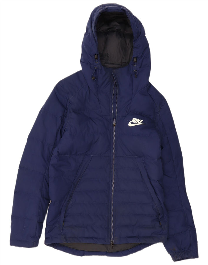 Nike Chaqueta acolchada con capucha para hombre UK 36 Small Azul marino Poliéster