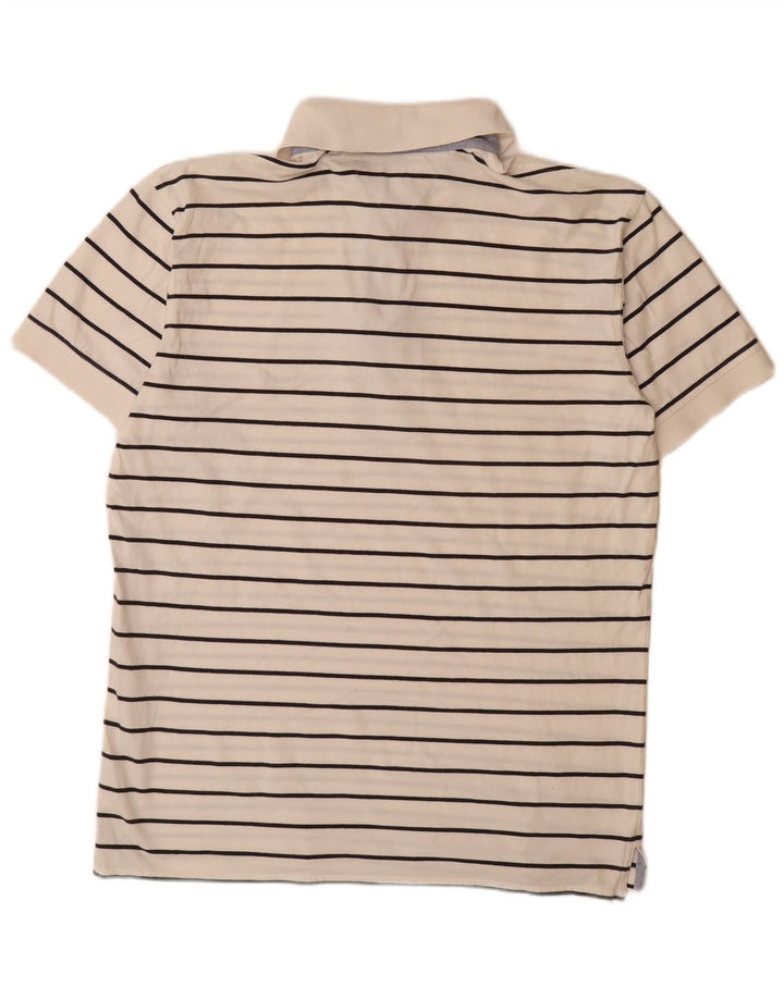 TOMMY HILFIGER Polo para hombre de algodón a rayas blanco roto grande