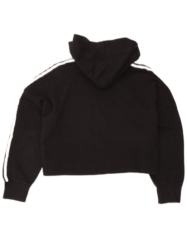 Adidas Mujer Crop Oversize Sudadera con capucha Jumper UK 20/22 XL Negro Algodón