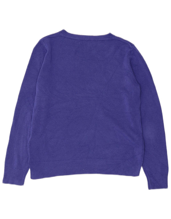 Marks & Spencer Womens Boat Neck Jumper Sweater UK 12 Medium Purple Acrylic