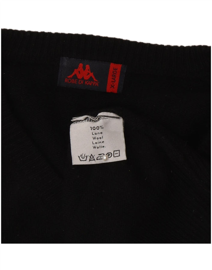 Kappa Jersey con Cuello en V para Hombre XL Lana Negra