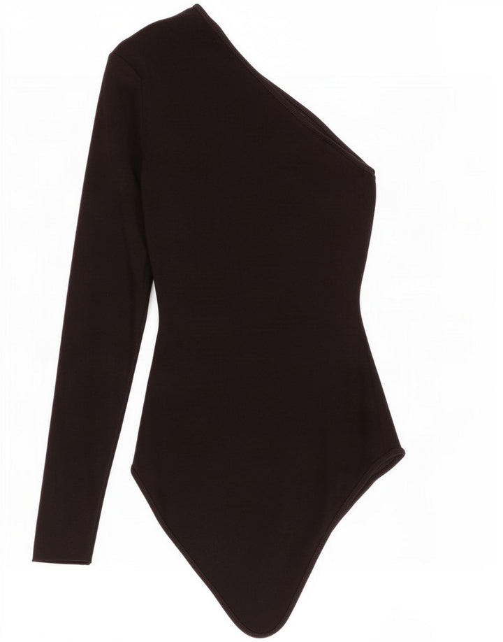 Zara Body De Un Hombro Para Mujer UK 42 Medium Viscosa Negra