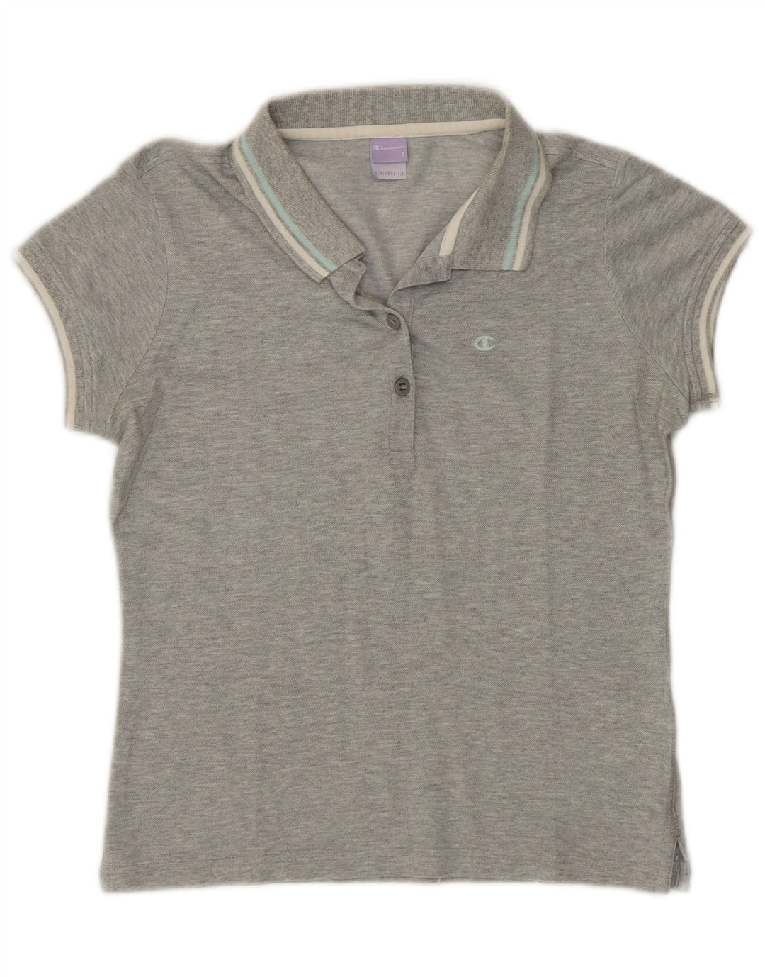 CHAMPION Polo Heritage Fit para mujer UK 10 Small Gris Algodón