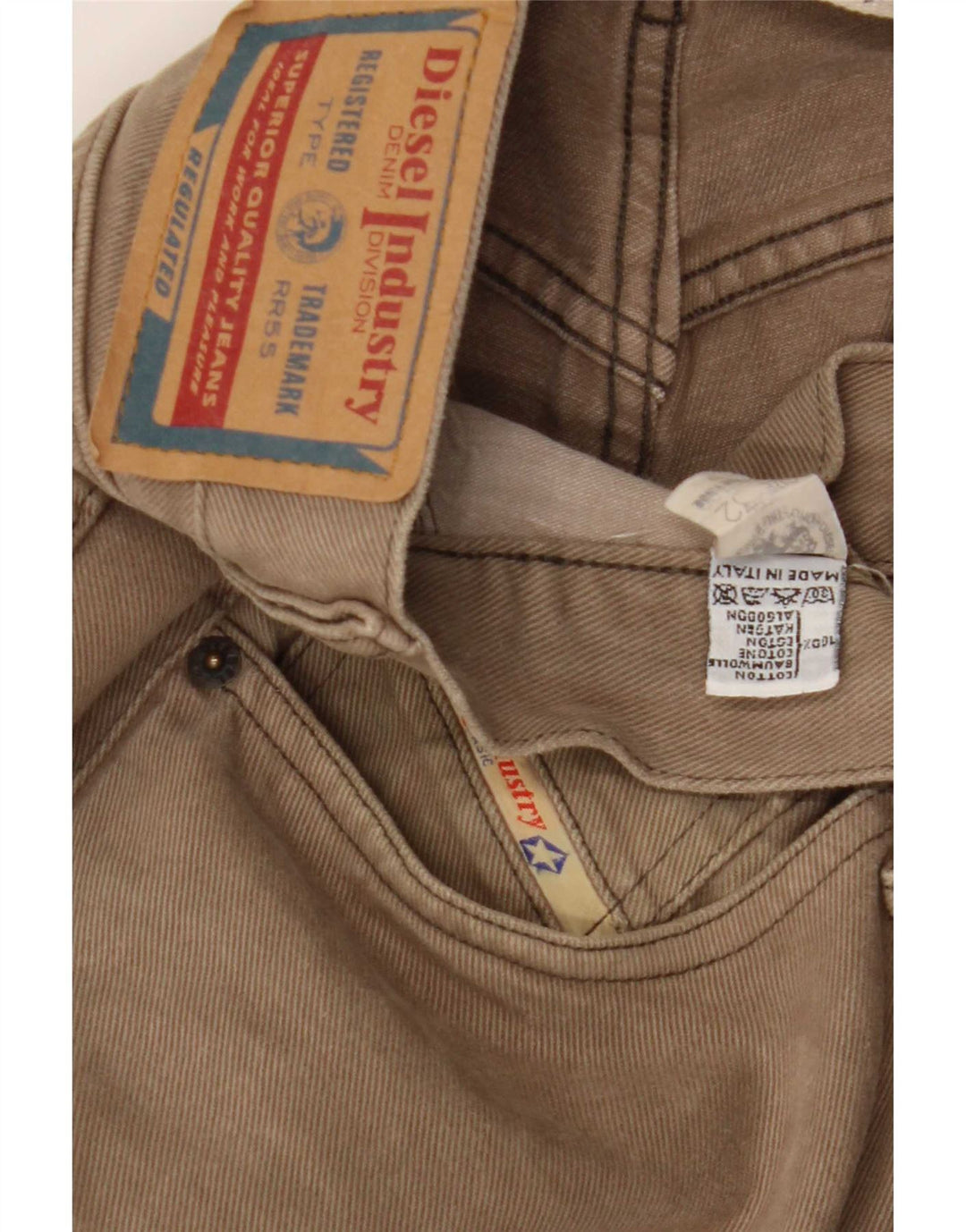 Diesel Vaqueros Rectos Hombre W32 L33 Algodón Marrón