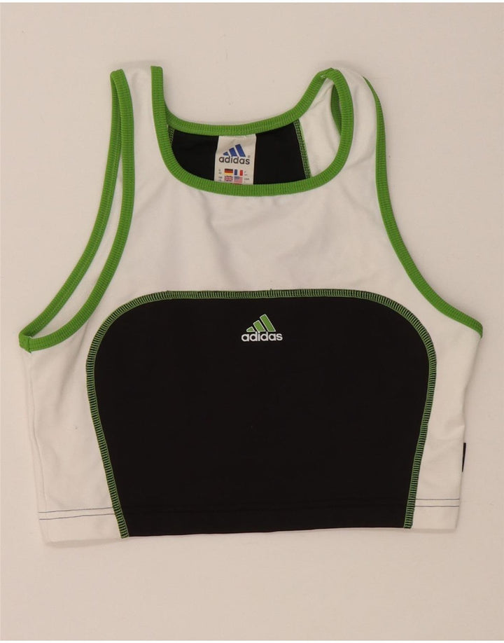 ADIDAS Mujer Climalite Sport Bra Top UK 40 Grande Negro Colorblock