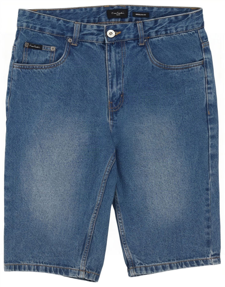 Pierre Cardin Pantalones Cortos De Mezclilla De Corte Regular Para Hombre Mediano W32 Algodón Azul