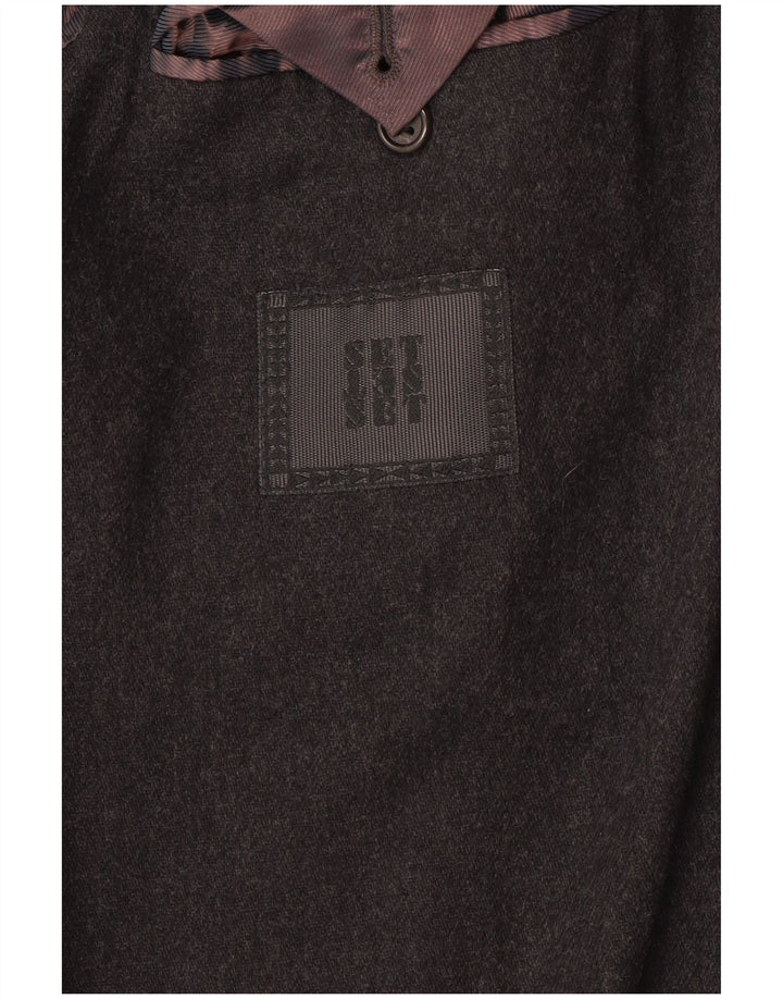 Vintage Hombres Abrigo Reino Unido 44 2XL Gris