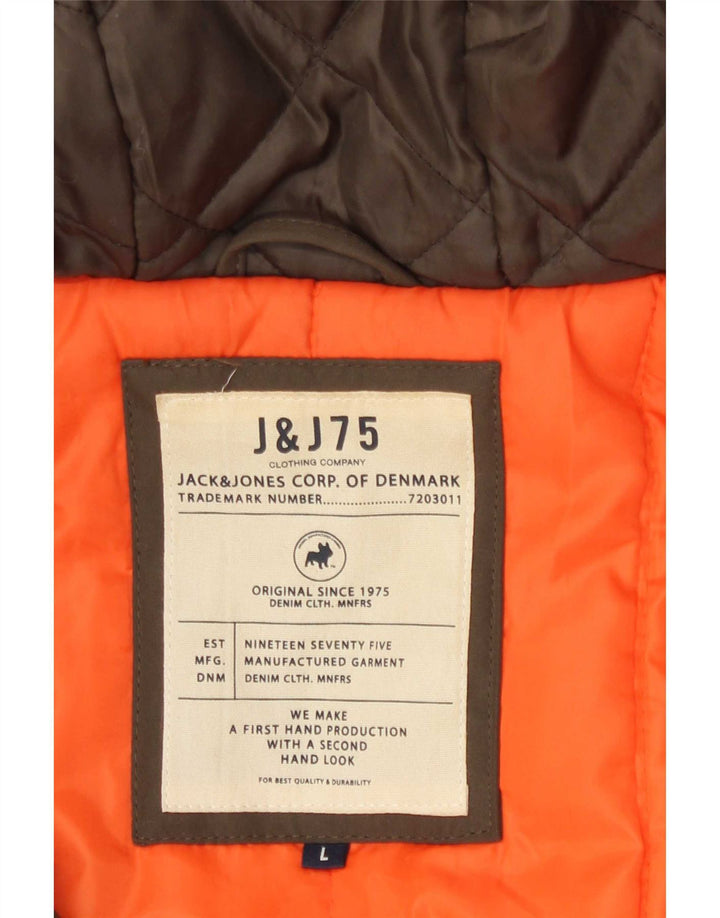 Jack & Jones Chaqueta bomber con capucha para hombre UK 40 Large Poliéster caqui
