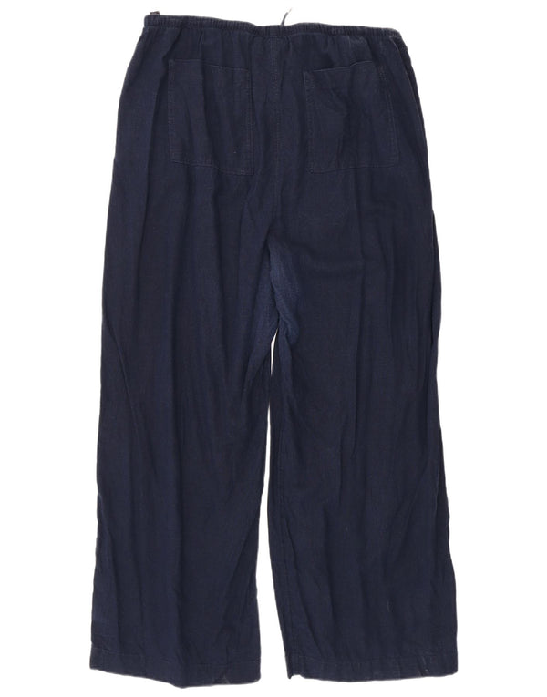 Pantalones chinos Marks & Spencer de cintura alta para mujer UK 18 XL W36 L29 Azul marino