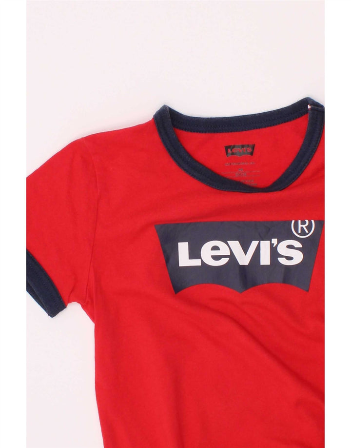 Levi's Camiseta gráfica para niños 3-4 años Rojo Colorblock