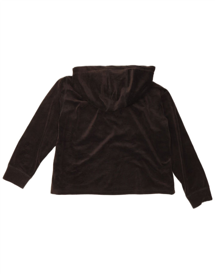 Dkny Top de terciopelo con capucha de gran tamaño para mujer, manga larga, UK 42, mediano, negro