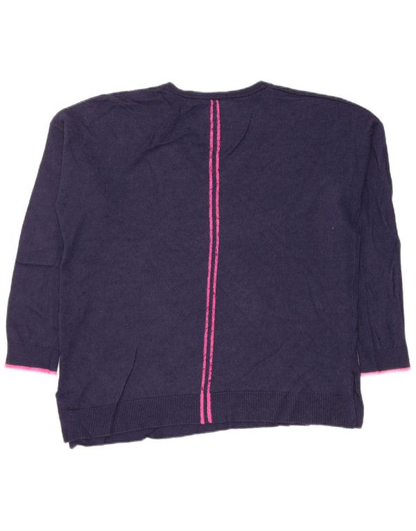 Joules Jersey con cuello en V para mujer UK 44 Medium Viscosa azul marino