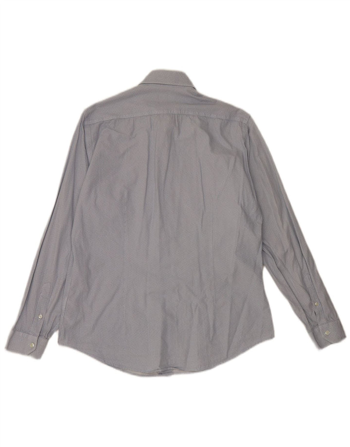Camisa Liu Jo Slim Fit para hombre Talla 40 Algodón geométrico azul medio