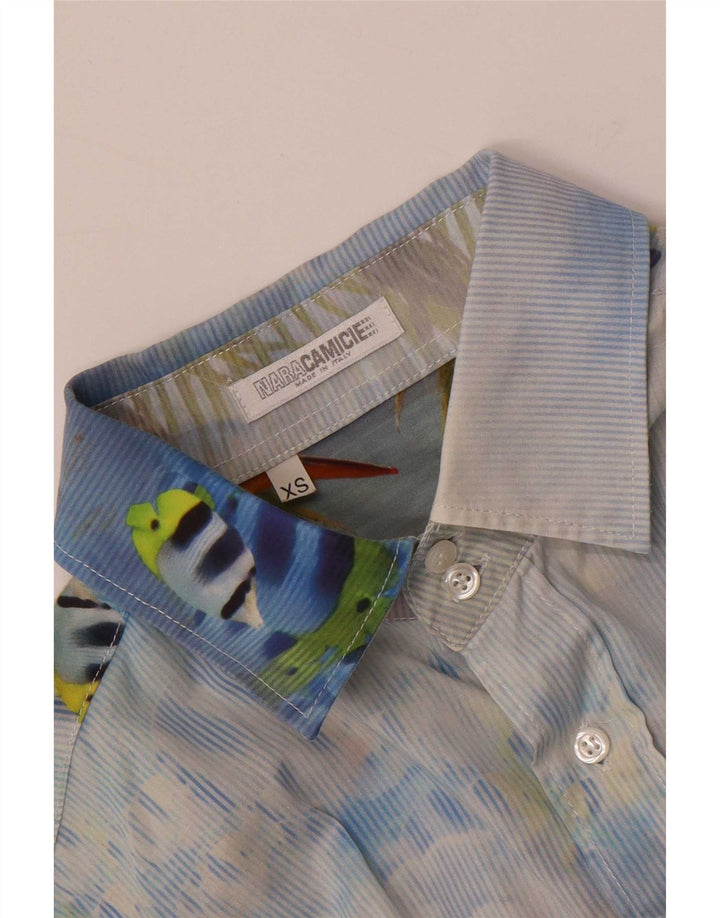 Naracamicee Camisa gráfica para hombre XS Azul hawaiano