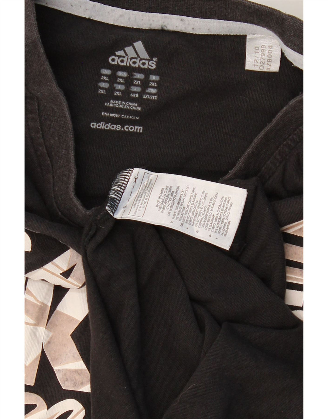 ADIDAS Camiseta gráfica para hombre Los Angeles Lakers Top 2XL Algodón negro