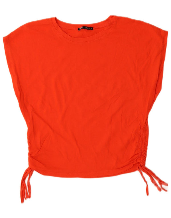 Zara Camiseta Mujer Top UK 10 Small Naranja