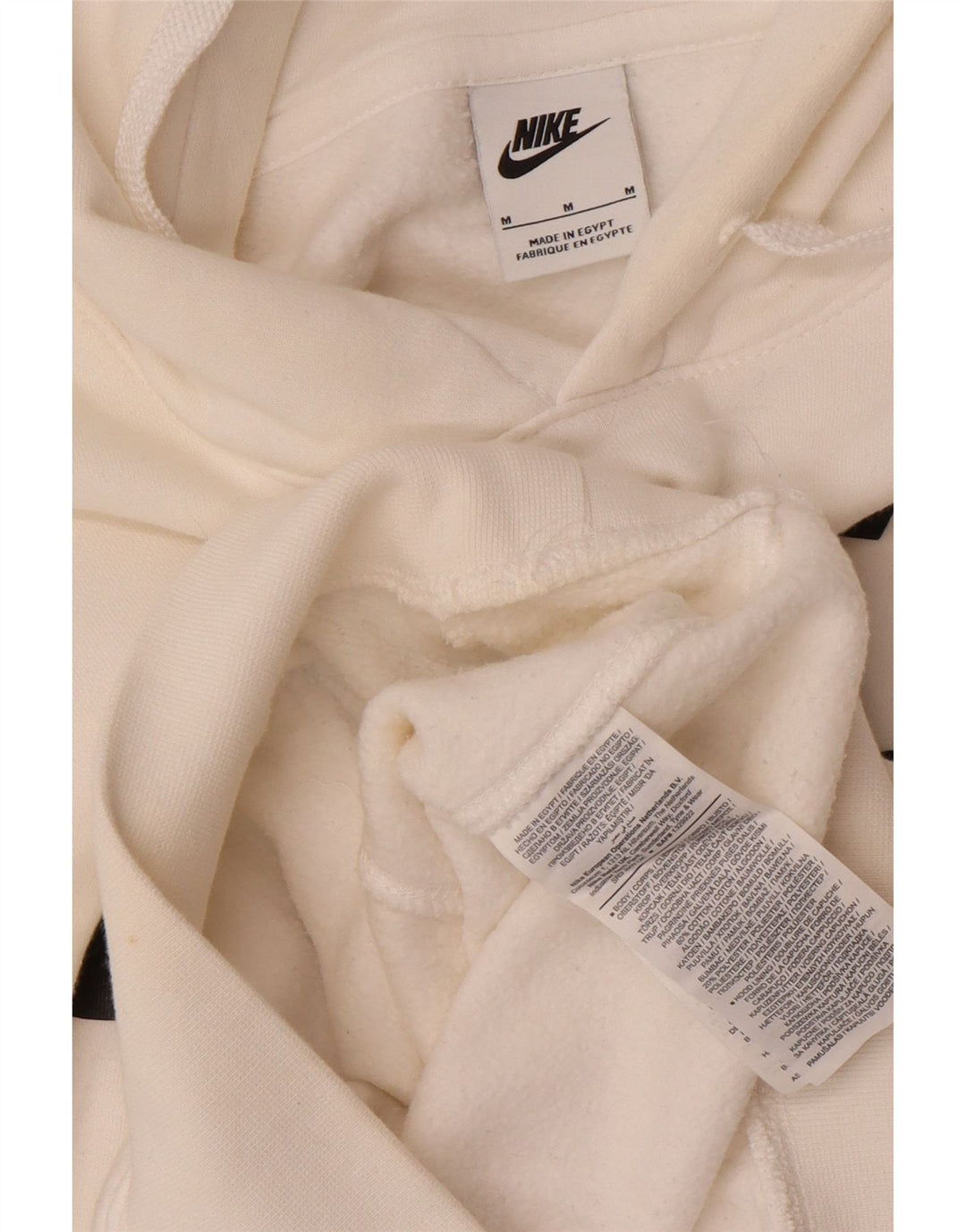 NIKE Sudadera con capucha gráfica para hombre, jersey de algodón blanco mediano