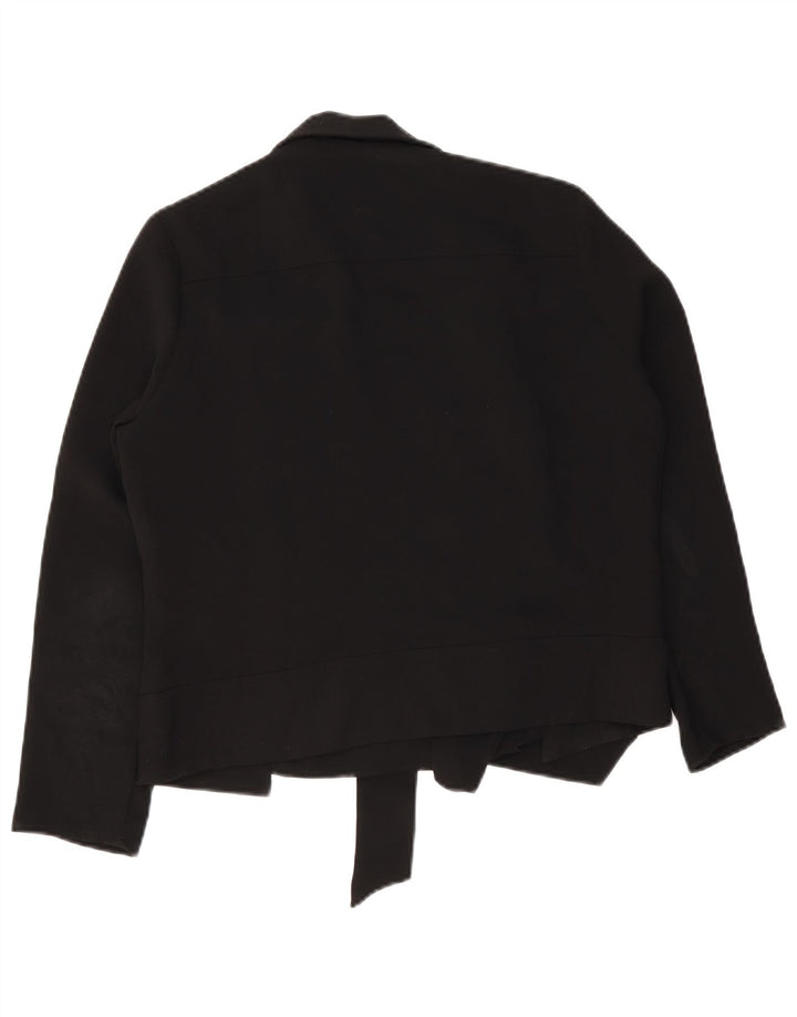 Zara Mujer Chaqueta Biker UK 44 Mediano Negro