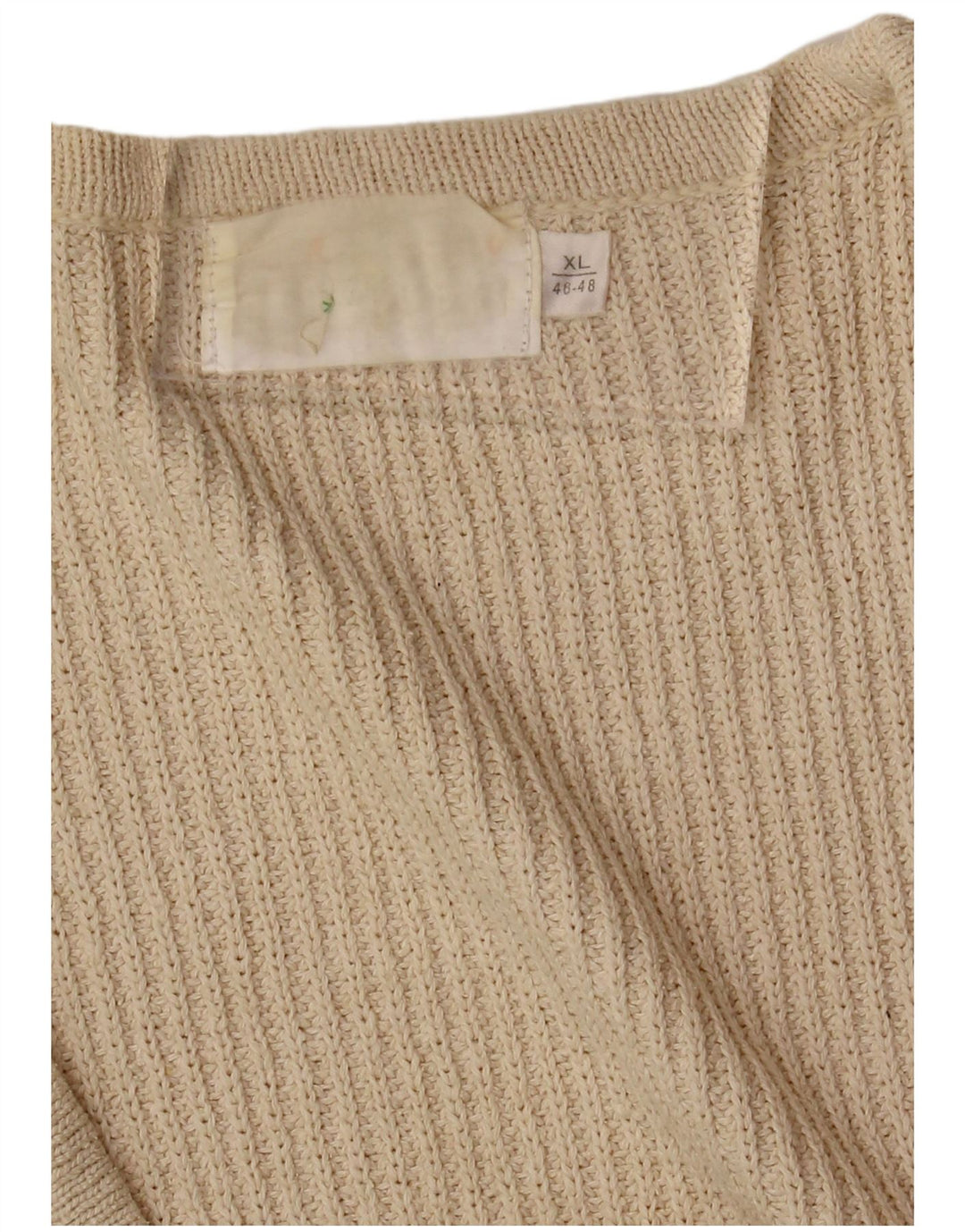 VINTAGE Suéter cárdigan extragrande para mujer EU 46/48 XL Blanco roto