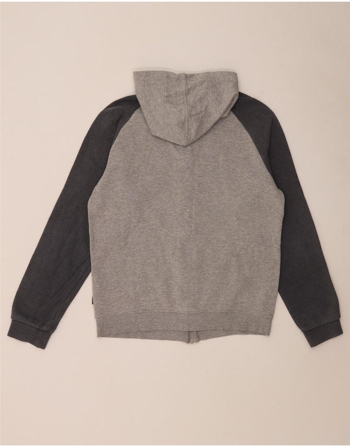 Adidas Hombre Zip Sudadera Con Capucha Suéter Gris Medio Algodón Moteado