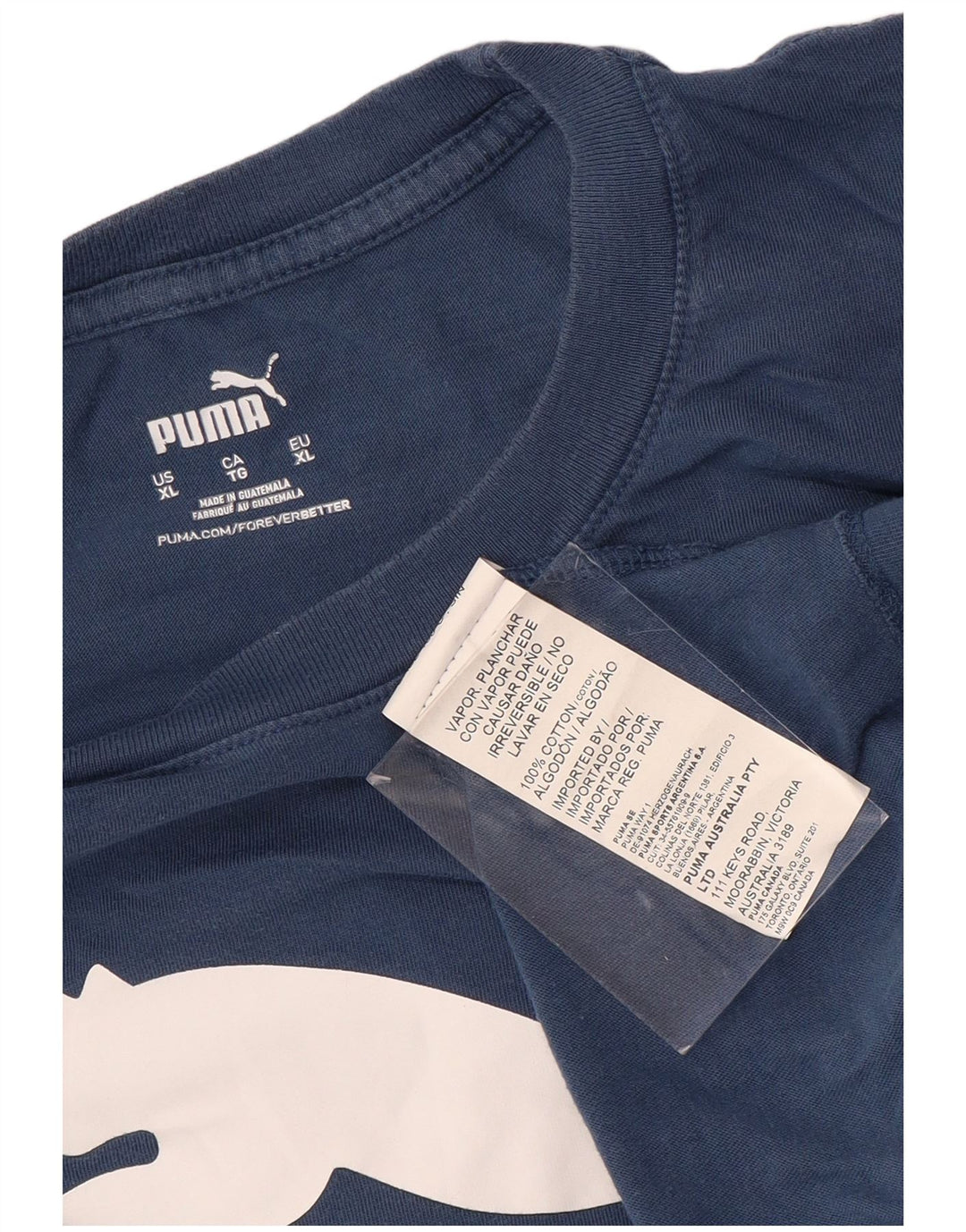 PUMA Camiseta gráfica para hombre Top XL Algodón azul