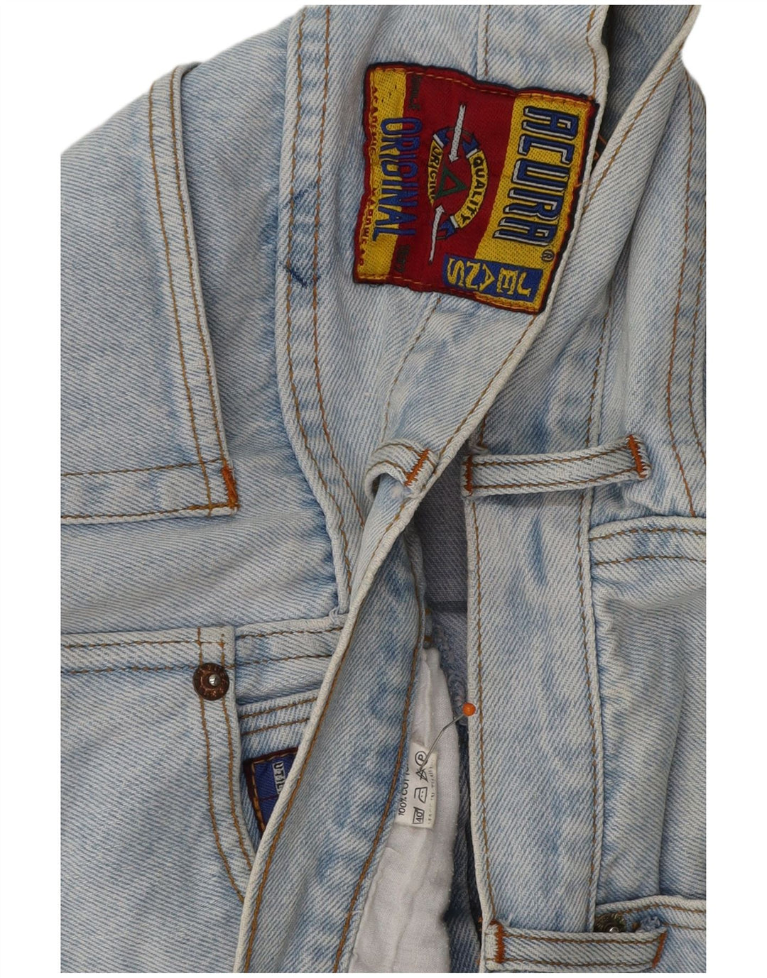 VINTAGE Shorts de mezclilla para mujer W29 Algodón azul medio