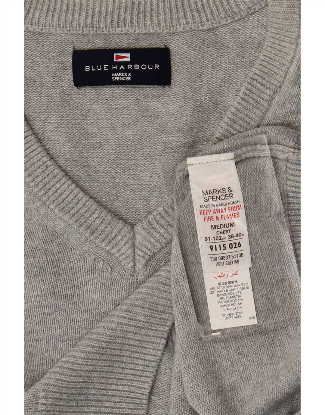 Marks & Spencer Camiseta sin mangas azul Harbor para hombre de algodón gris medio