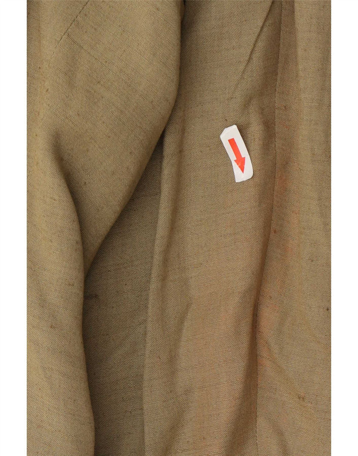Centaur Chaqueta tipo blazer de 3 botones para hombre UK 48 4XL Caqui Viscosa