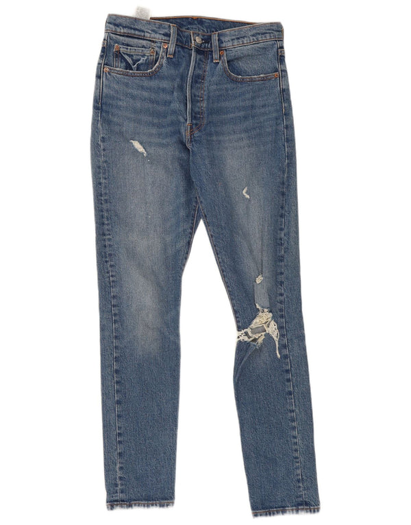 Levi's Mujer 501 Vaqueros Slim Desgastados W27 L30 Algodón Azul