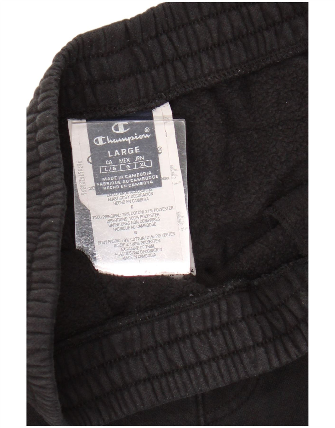 CHAMPION Pantalones de chándal con estampado gráfico para hombre Joggers Large Black Colourblock