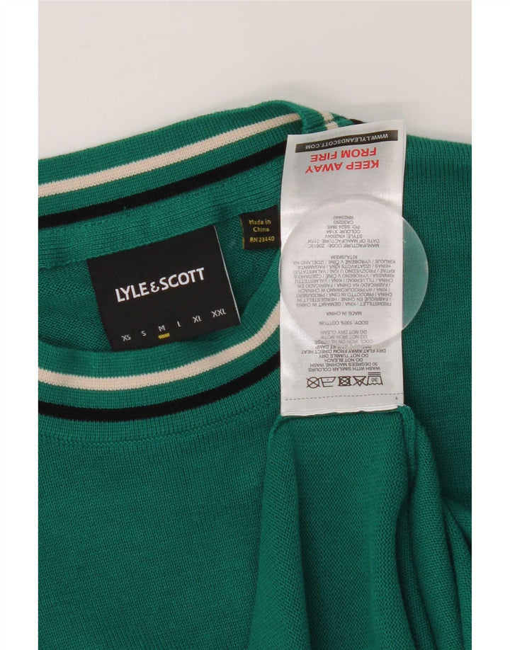 Lyle & Scott Jersey Regular Fit con Cuello Redondo para Hombre Algodón Verde Medio