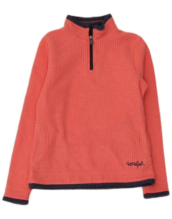 WEIRD FISH Jersey de Forro Polar con Cuello con Cremallera de Gran tamaño para Mujer UK 10 Small Naranja