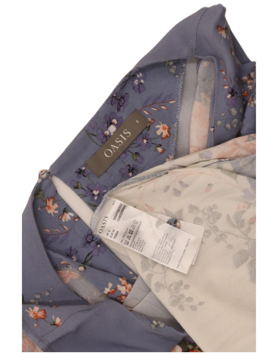 Oasis Blusa sin mangas para mujer UK 8 Small Multicolor Floral Viscosa