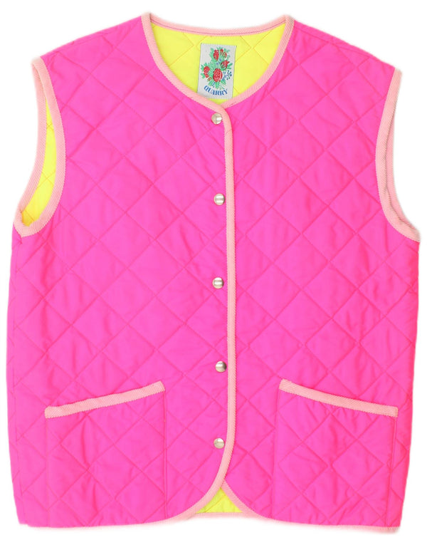 QUARRY Womens Quilted Gilet UK 14 Medium Pink Polyamide