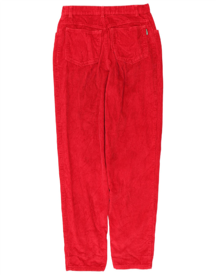 BENETTON Pantalones cónicos de pana para mujer W29 L32 Algodón rojo