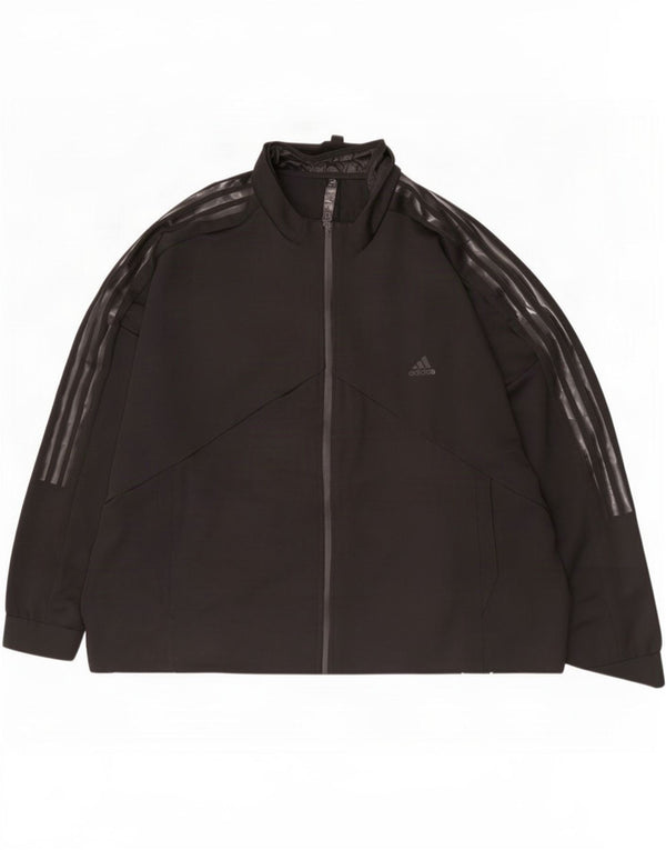 Adidas - Chaqueta de chándal gráfica para hombre, talla 2XL, poliéster negro