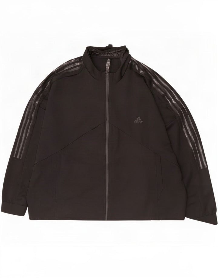 Adidas - Chaqueta de chándal gráfica para hombre, talla 2XL, poliéster negro
