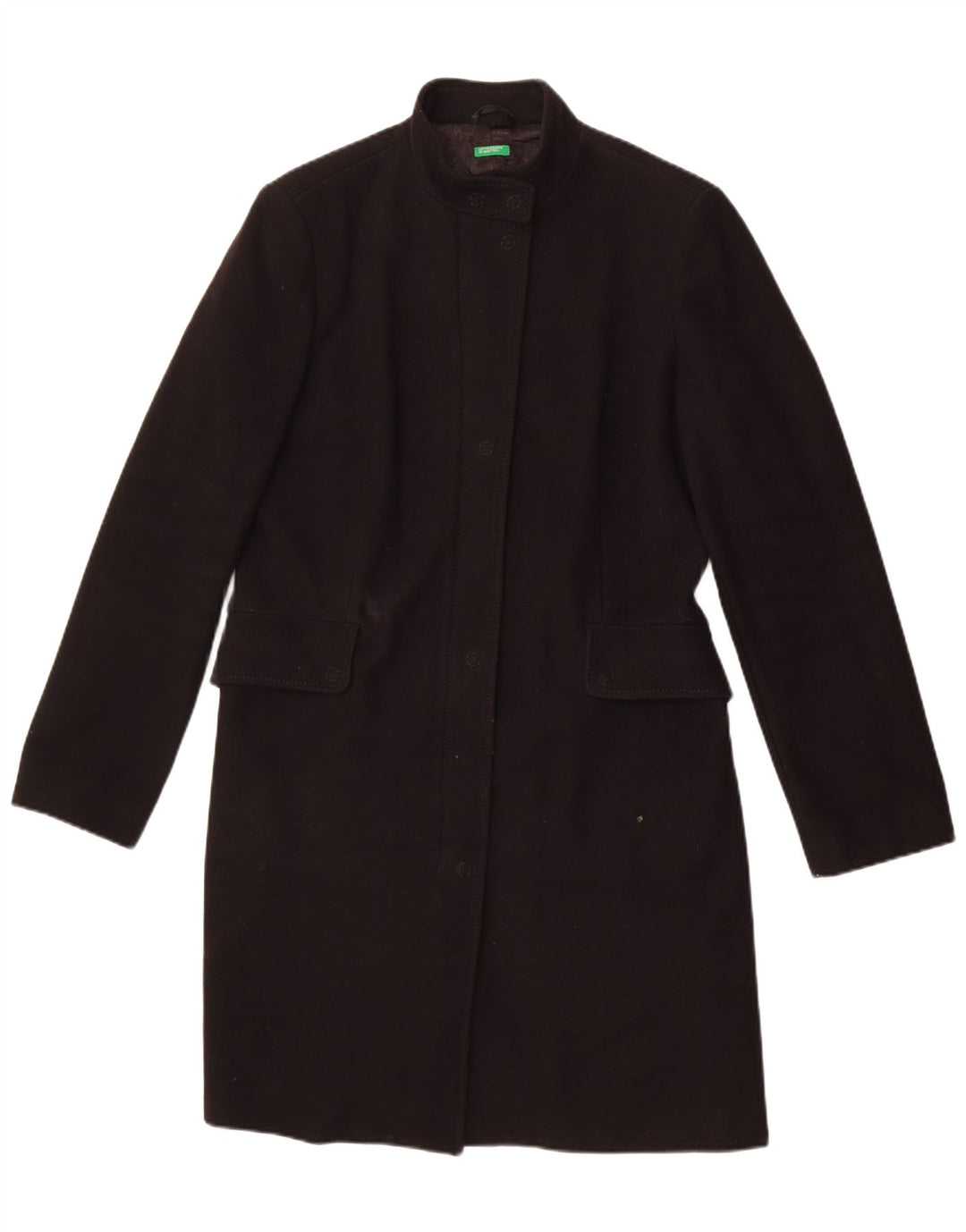 Abrigo Benetton Mujer IT 46 Grande Lana Negra