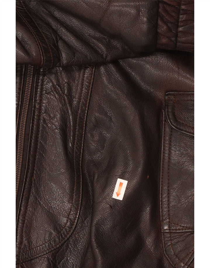 Milan Chaqueta de cuero para hombre UK 40 Large Brown