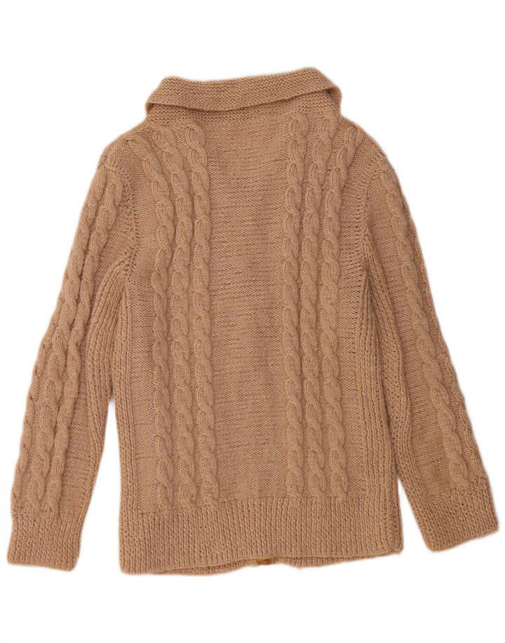 VINTAGE Mujer Cardigan Suéter Reino Unido 16 Grande Beige