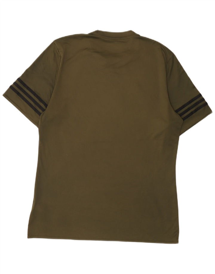 Adidas Mens Climalite Camiseta Top Grande Caqui Poliéster