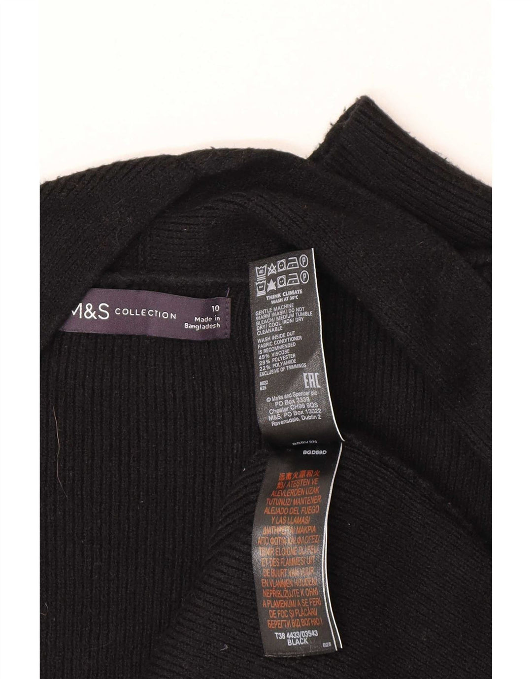 Marks & Spencer - Cárdigan largo para mujer, talla 40, color negro