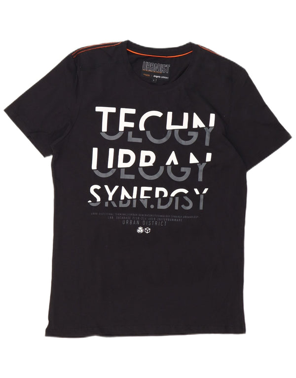 ANGELO LITRICO Camiseta gráfica para hombre Top Small Black Cotton