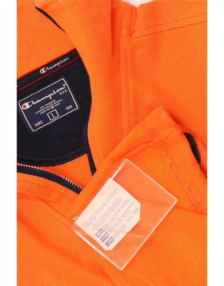 Champion Sudadera Con Cremallera Y Cuello Para Hombre Jersey Grande De Algodón Naranja