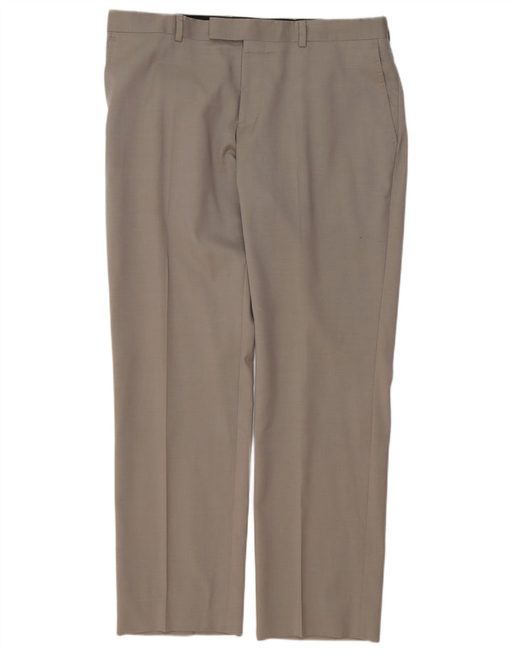 DKNY Mens Straight Suit Trousers W36 L31 Grey