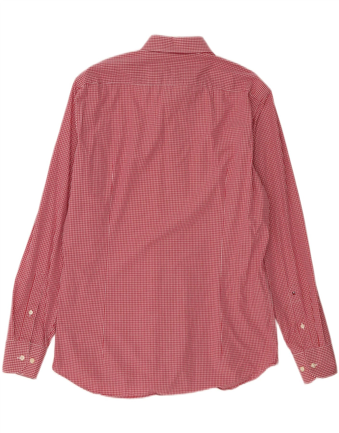 TOMMY HILFIGER Mens Fitted Shirt Size 42 16 1/2 Large Red Gingham Vintage Tommy Hilfiger and Second-Hand Tommy Hilfiger from Messina Hembry 