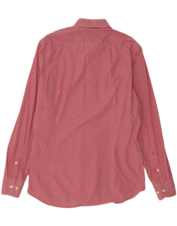TOMMY HILFIGER Mens Fitted Shirt Size 42 16 1/2 Large Red Gingham Vintage Tommy Hilfiger and Second-Hand Tommy Hilfiger from Messina Hembry 